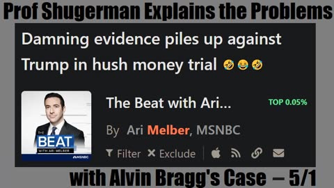 Prof Shugerman Explains the Legal Problems with Bragg's Case To MSDNC Idiot