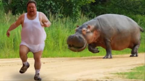 "Animal Kingdom Chase: A Hilarious Adventure of Man vs Wild"