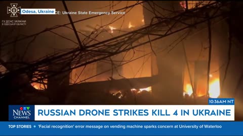 Four Ukrainians are killed by a Russian drone and missile strike.