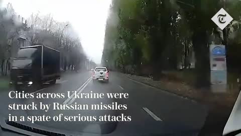 Ukraine war: Moment Russian missile hits Dnipro during rush hour