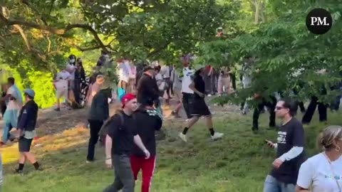 NOW IN THE BRONX: A fight breaks out between a Trump supporter and Palestine protesters