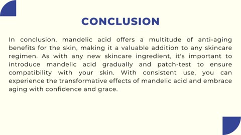 Exploring the Anti-Aging Benefits of Mandelic Acid in Skincare