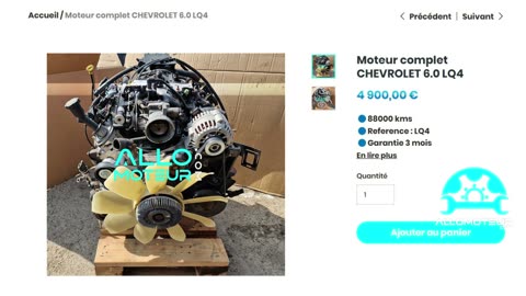 ALLOMOTEUR.COM - Moteur complet CHEVROLET 6.0 LQ4