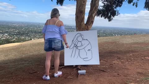 Interesting places to paint - Line Art in the Making - Brownhill South AUSTRALIA - Linear XI