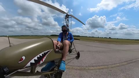 Gyroplane aerobatics 360 cam first person view