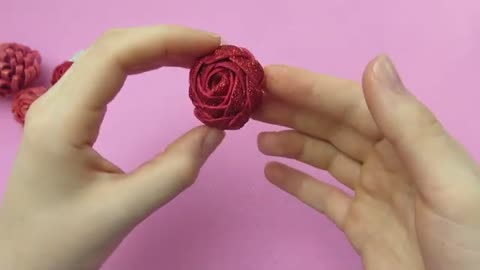 DIY Glitter foam rose/ Foamiran rose/how to make rose from foamiran/Easy rose technique/DIY rose