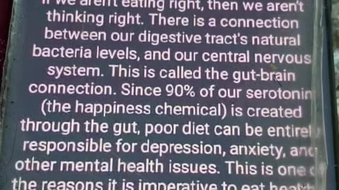Gut -Brain connection - you eat bad food - you can’t think