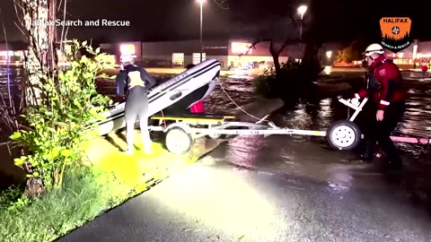 Rescue teams navigate heavy flooding in Nova Scotia