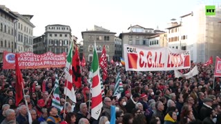 Sea of people inundates streets of Florence in anti-fascist rally