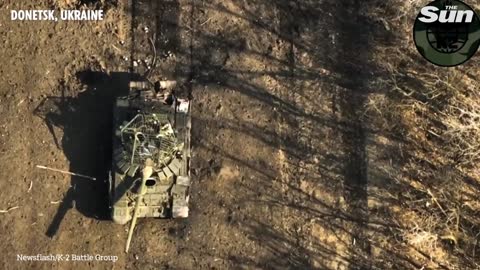 Ukrainian forces destroy column of Russian 'Z' tanks in Donetsk