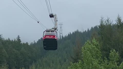 The carousel climbing over grouse mountain in Vancouver Canada