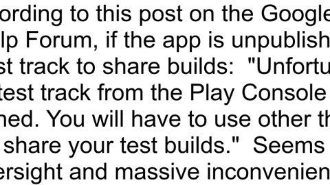 Is unpublished app still available for internal testers on PlayStore