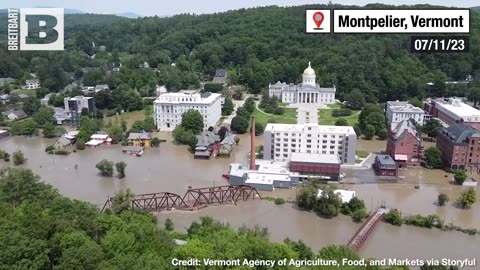 DEVASTATING: Drone Footage Shows Disastrous Flooding in Vermont