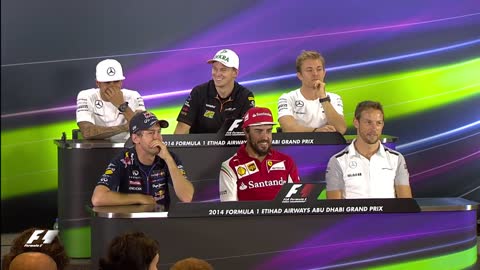 The Longest Press Conference Question Ever?! | 2014 Abu Dhabi Grand Prix