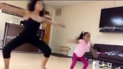 Little Girl Dancing Like Her Mother ....Professional !!