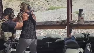 Hot girl shooting AK-47 fully Auto