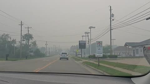 Driving into Canal Fulton Smoke From Canada Wildfires June 28 2023