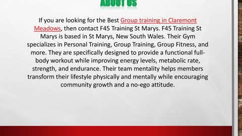 Group training in Claremont Meadows