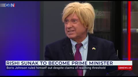 Disappointed Boris fan with mop as wig