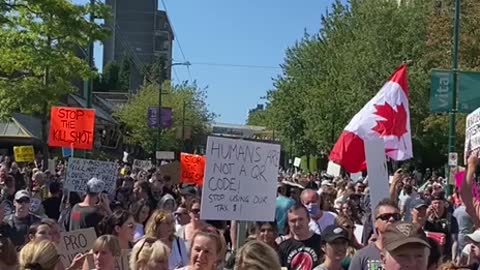 Vancouver, Canada: Sept. 1, 2021 Vaccine Passport, COVID Mandate Protest