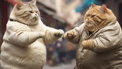 cats are fighting