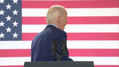 Biden Randomly Malfunctions Again, Kicks Podium