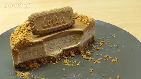 No-Bake Lotus Biscoff Cheesecake (No gelatin, No egg, No oven, No mixer)