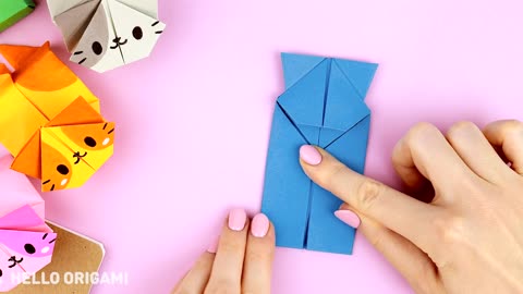 Jumping paper cat origami