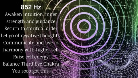 852Hz Solfeggio Frequency-AWAKE INNER GUIDANCE/SPIRITUAL ORDER/CELL Energy-Third Eye Chakra-PureTone