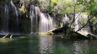 Beautiful Waterfalls With Rushing Water