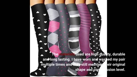 Customer Reviews: Bluemaple 6 Pack Copper Compression Socks for Women and Men Circulation-Best...