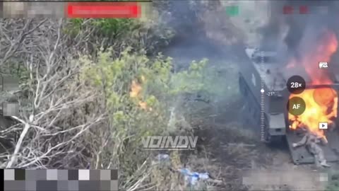 Results of an FPV Strike on an M113 Armored Personnel Carrier