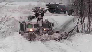 Russian military engineers hold drills in the north