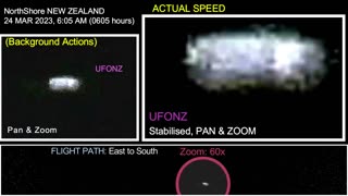 Unusual 'wobbly' UFO NEW ZEALAND, 24 MAR 2023, REF: YT0568, NorthShore, Flight Path East to South.