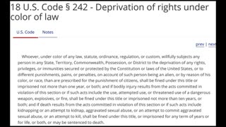 18 USC 242 "DEPRIVATION OF RIGHTS UNDER COLOR OF LAW" - EASY MEMORIZATION