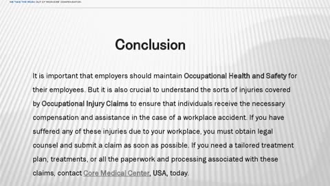 What Injuries Are Covered By Occupational Injury Claims?