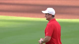 Speaker Tim Jones threw the first pitch at the St. Louis Cardinals game