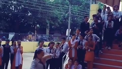 School Girl Dance in School