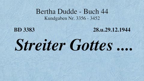 BD 3383 - STREITER GOTTES ....