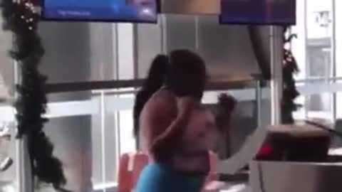 Crazy Woman Throws Computer At Airport