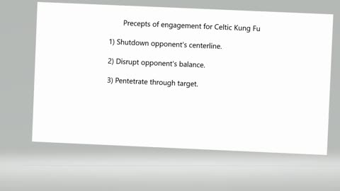 precepts of engagement for Celtic Kung Fu