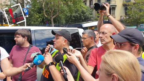 El sector del taxi colapsa Barcelona para poner freno a los VTC en España