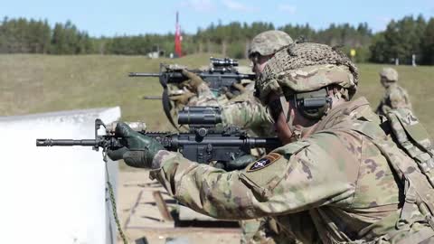 Army Soldiers Conduct Short-Range Rifle Marksmanship Training