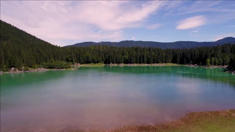 lake lago di fusine superiore italy alps aerial fpv drone flights