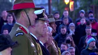Prince William pays tribute at Anzac Day service