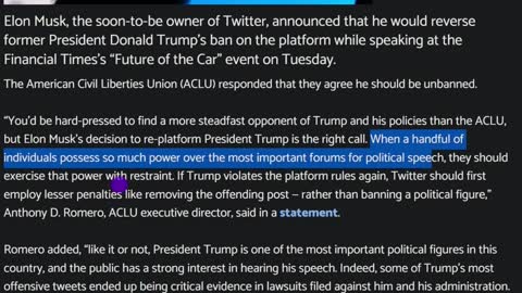 The ACLU Supports Unbanning Trump From Twitter