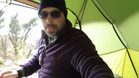 The rain has stopped. Opening the tent. Vlog. 26th March 2023