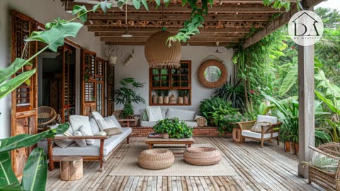 Luxury in Nature: The Elegant Tropical Home Oasis with a Veranda Escape Beauty & Raw Material Charm