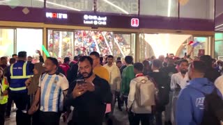 Soccer fans push and shove ahead of World Cup final