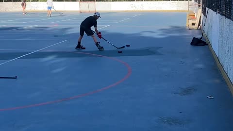 Cole rollerblading